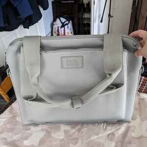 Dagne Dover Ryan Laptop Bag Medium Crossbody Strap Gray Sage with Dust Bag